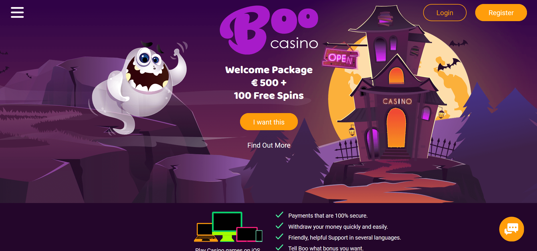 Boo casino no deposit fee